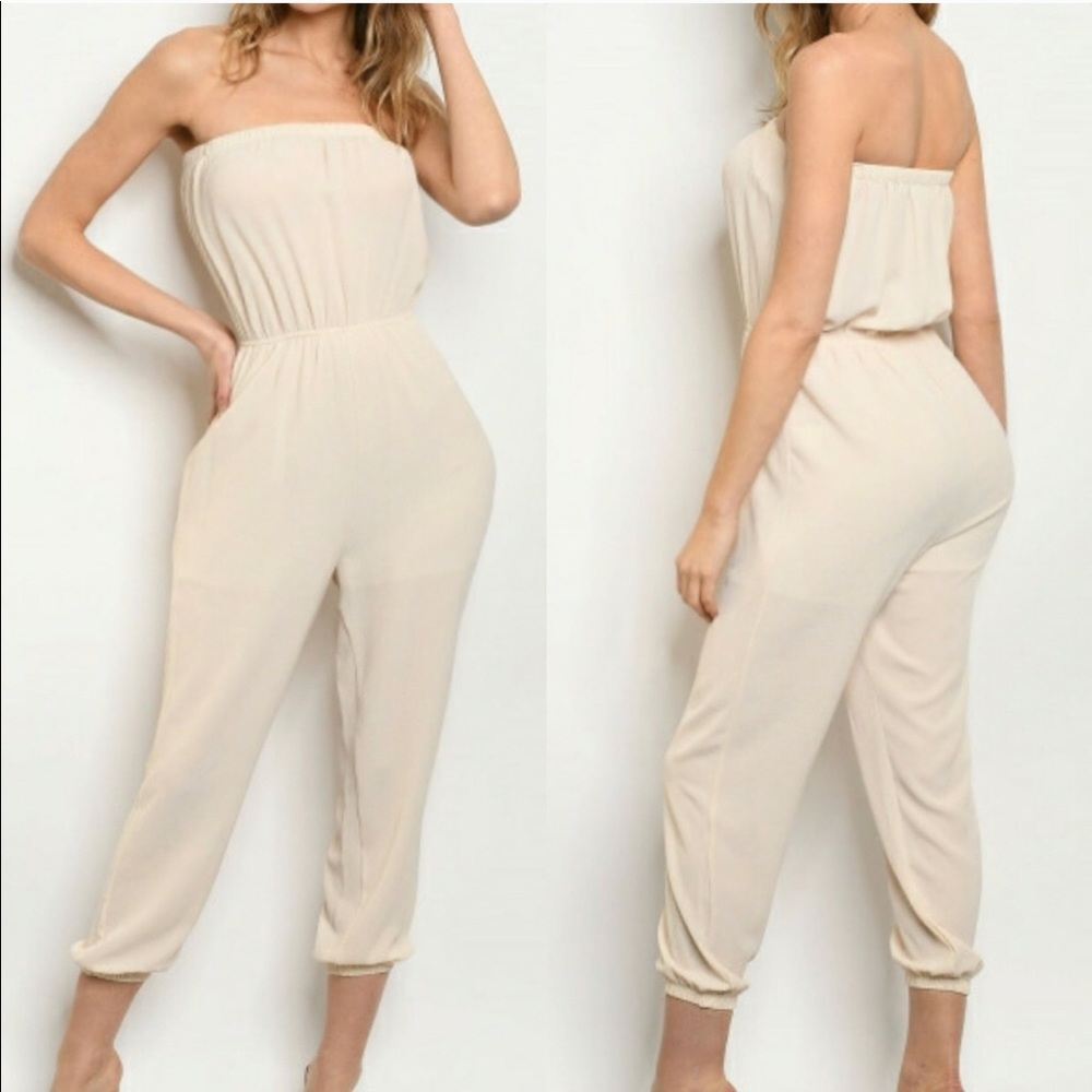 Strapless Jogger Jumpsuit